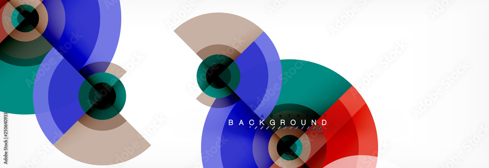 Round circles and triangles abstract background
