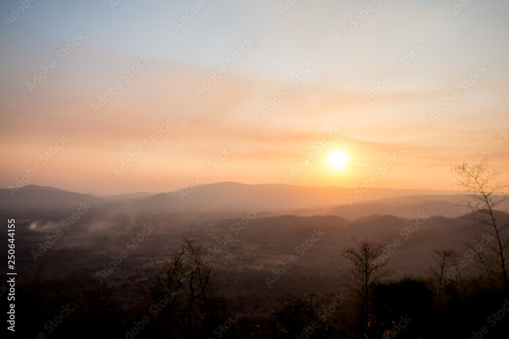 Obraz premium mountain and sunset view landscape
