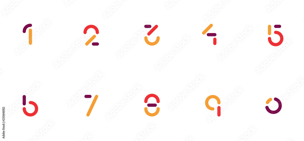 Modern numbers 0 to 9