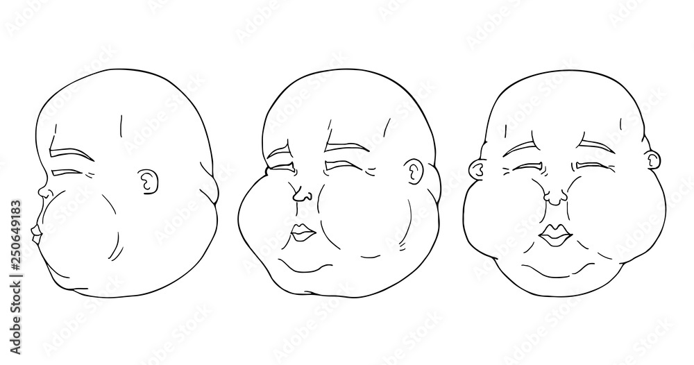 Three pose faces