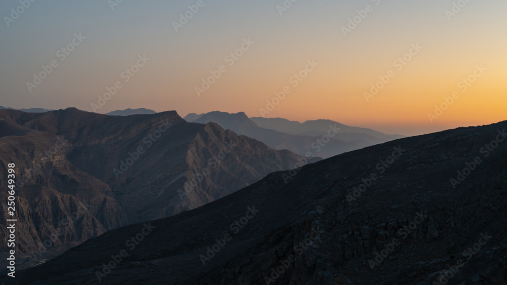 Hajar mountains at dusk