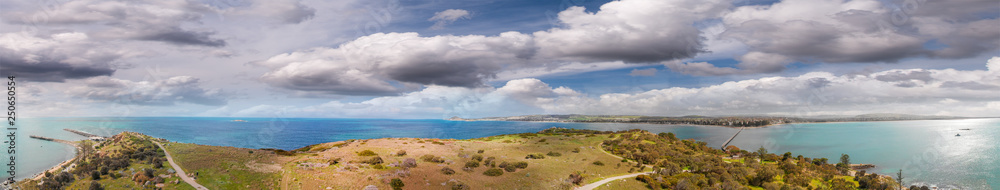 Granite Island and Victor Harbor, aerial view of South Australia Granite Island and Victor Harbor, aerial view of South Australia