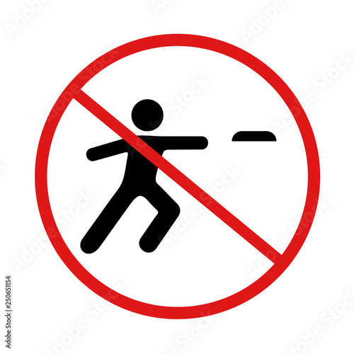 prohibited playing flying disc symbol