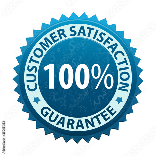 Customer satisfaction guarantee 100% label