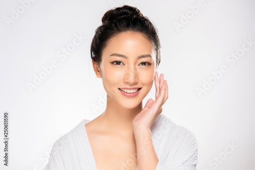 Beautiful Young asian Woman with Clean Fresh Skin