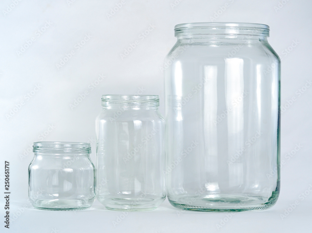 glass jar three different glass jar three different
