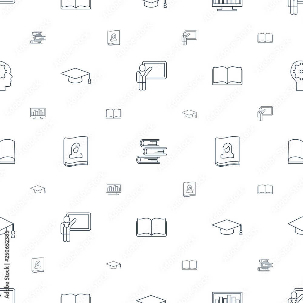 learning icons pattern seamless white background