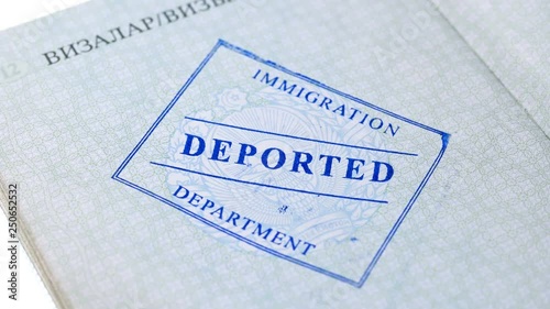 on the passport stamped deportation