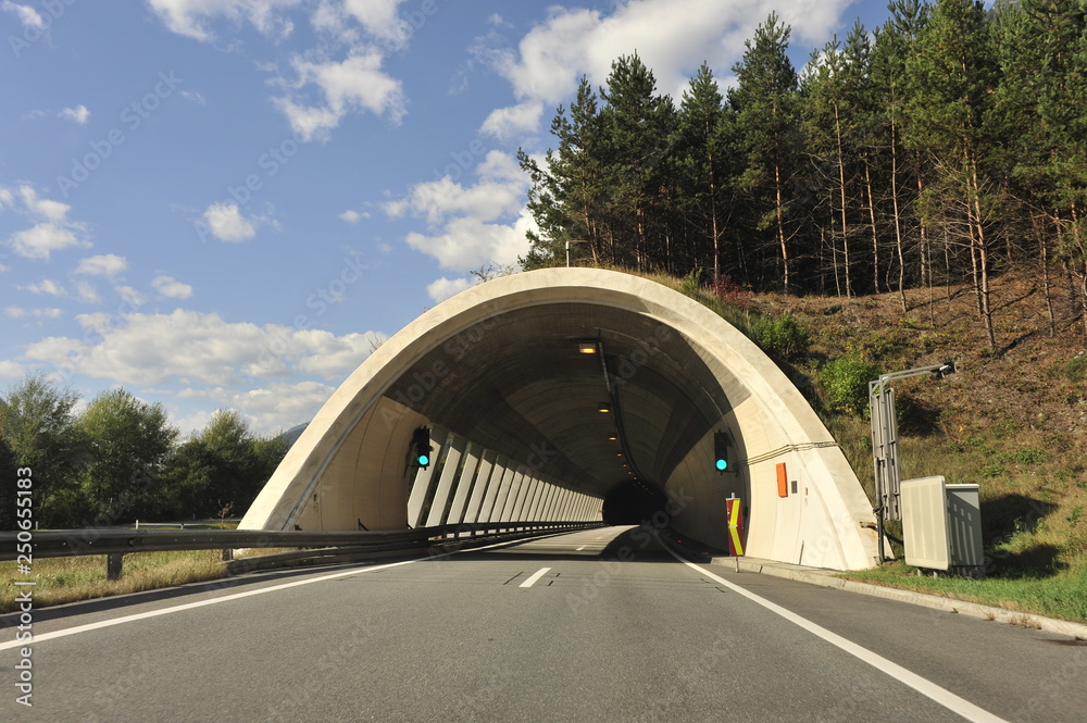 Fototapeta highway tunnel in the alps, austria