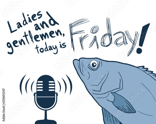 Fish and funny Friday message design
