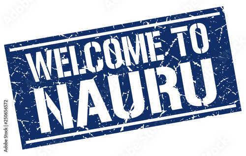 welcome to Nauru stamp