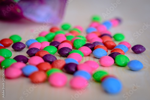 Variety of colorful sweet candies.