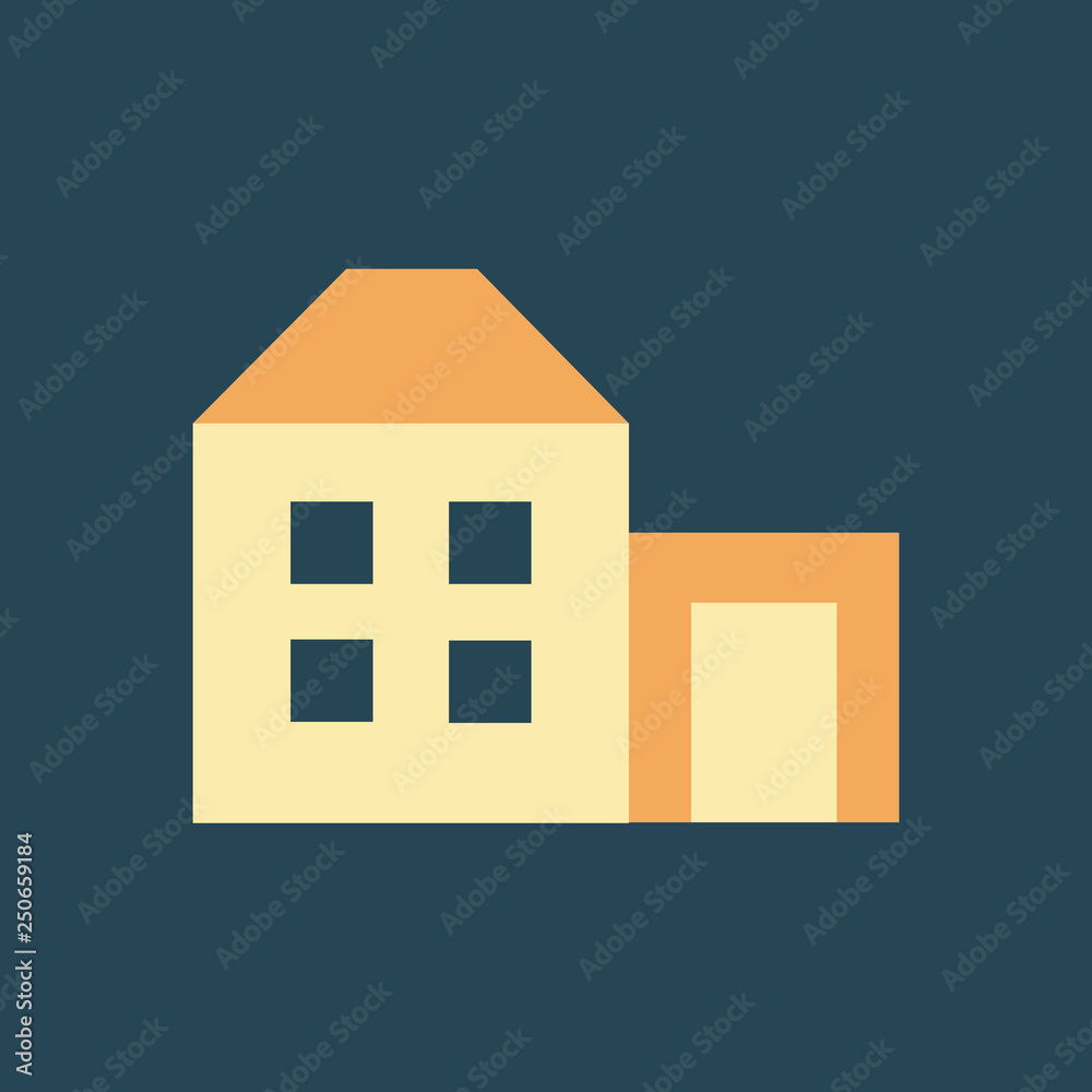 Silhouette icon house with garage Silhouette icon house with garage