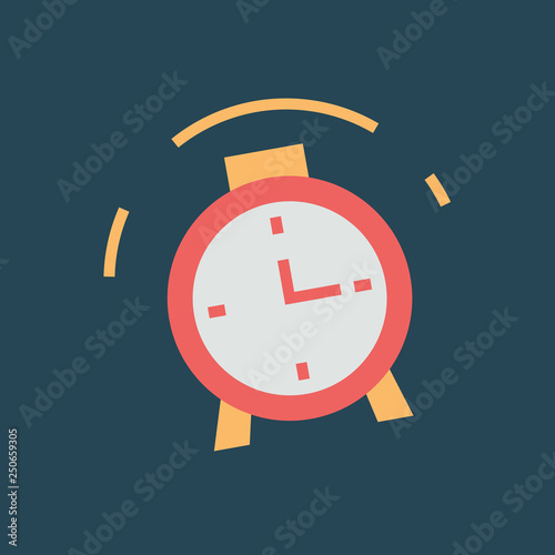 Silhouette icon ringing alarm clock