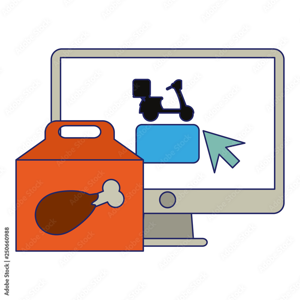 Fast food delivery blue lines