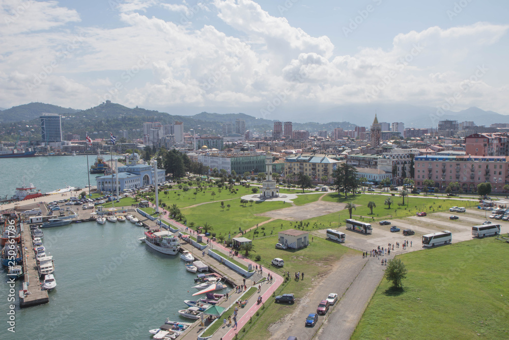 View of Batumi Boulevard. The city embankment. Georgian Resort Town