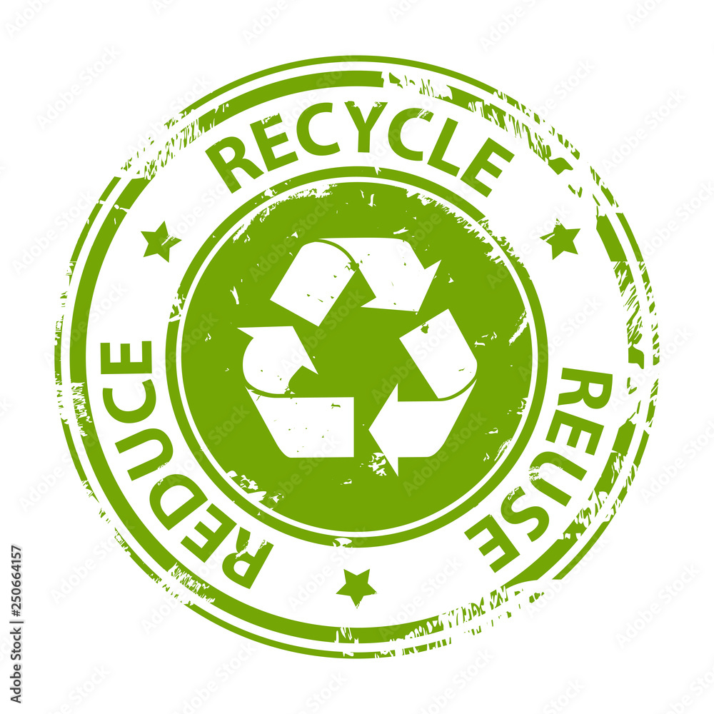 Recycle Reuse Reduce green rubber stamp icon Recycle Reuse Reduce green rubber stamp icon