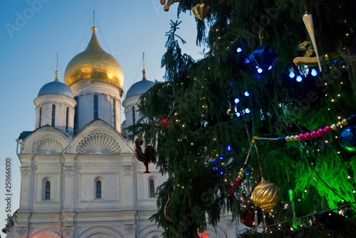 Archangels church of Moscow Kremlin. Color photo