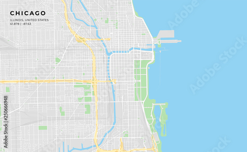Printable street map of Chicago, Illinois