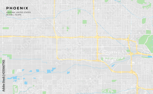Printable street map of Phoenix, Arizona