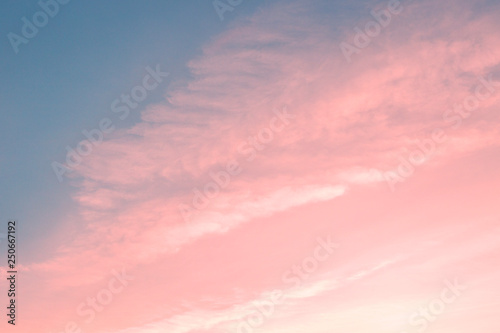 Colorful sunset sky. Copy space. Place for text and design