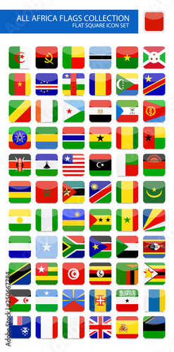 Free Download All Africa Flags Flat Rounded Square Icon Collection - GFXLoad