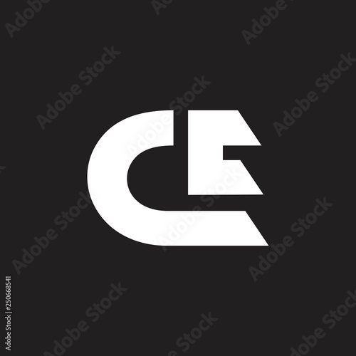 letters ce abstract geometric logo vector