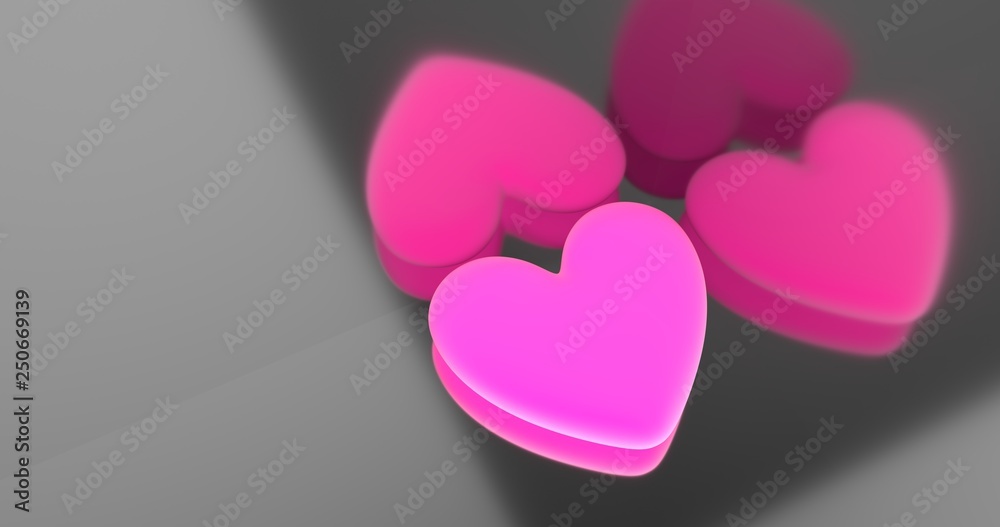 Pink heart and background reflection Pink heart and background reflection