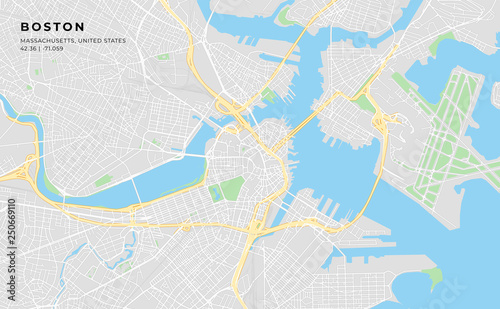 Printable street map of Boston, Massachusetts