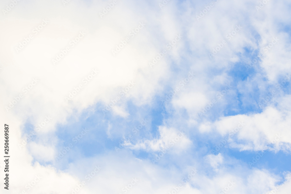 Fototapeta premium Blue sky with clouds. Copy space. Place for text
