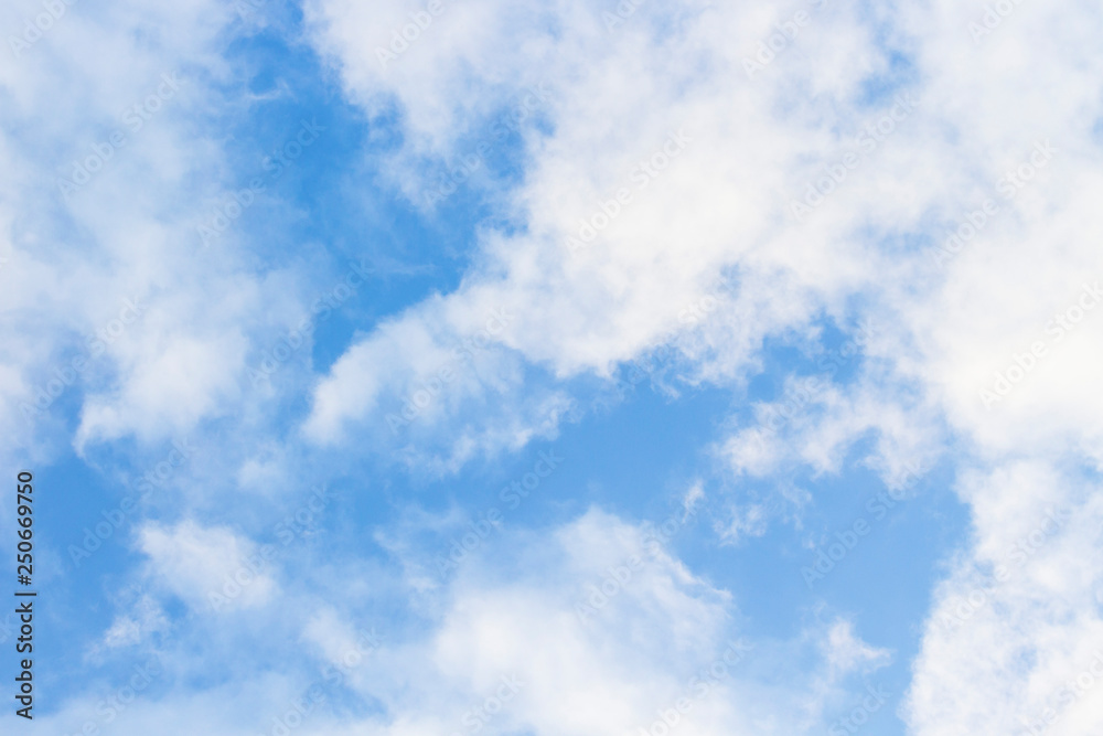 Blue sky with clouds. Copy space. Place for text Blue sky with clouds. Copy space. Place for text