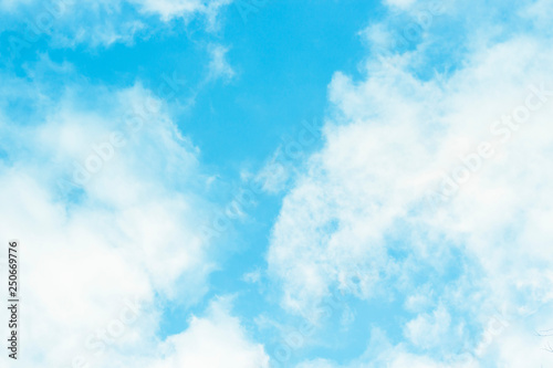 Beautiful blue sky with clouds. Copy space. Place for text and design