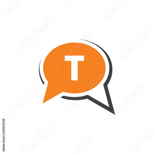 letters t talk bubble geometric logo photo