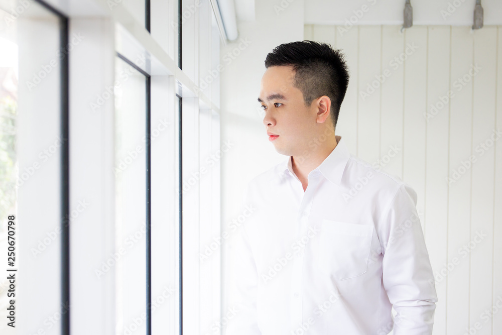 Portrait of smart Asian business man in formal white shirt close up. Portrait of smart Asian business man in formal white shirt close up.