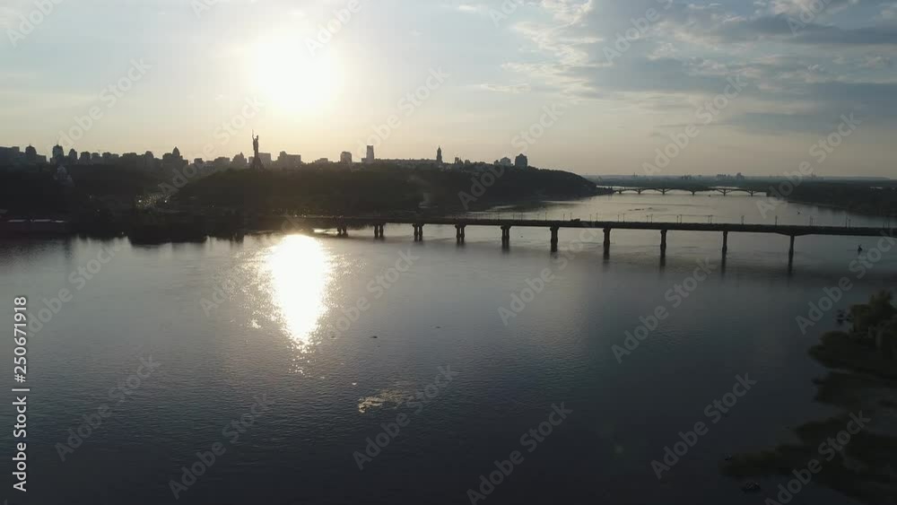 Kiev bridge aerial view Kiev bridge aerial view