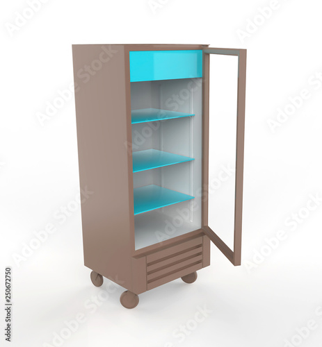Wallpaper Mural Fridge Drink with glass door on a white background - 3d Illustration Torontodigital.ca