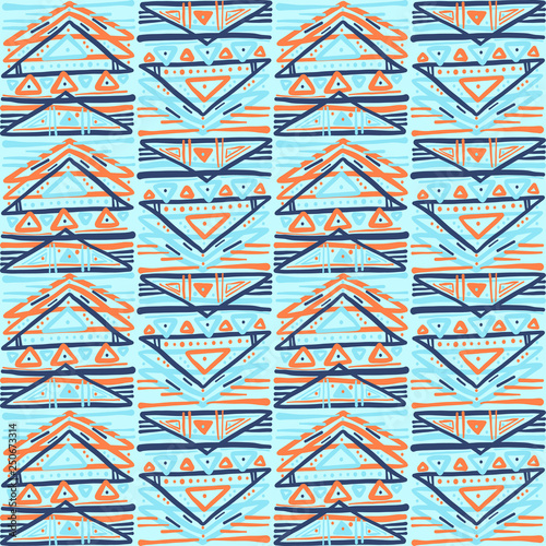 Abstract Ikat and boho style handcraft fabric pattern. Traditional Ethnic design for clothing and textile background, carpet or wallpaper