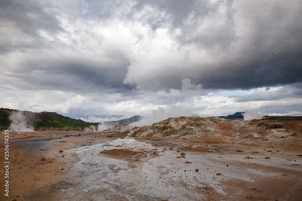 Steaming mud Hverir geothermal area Namafjall Myvatn Northeastern Iceland Scandinavia