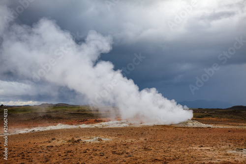 Steaming fumarole Hverir geothermal area Namafjall Myvatn Northeastern Iceland Scandinavia © Dmitry Naumov