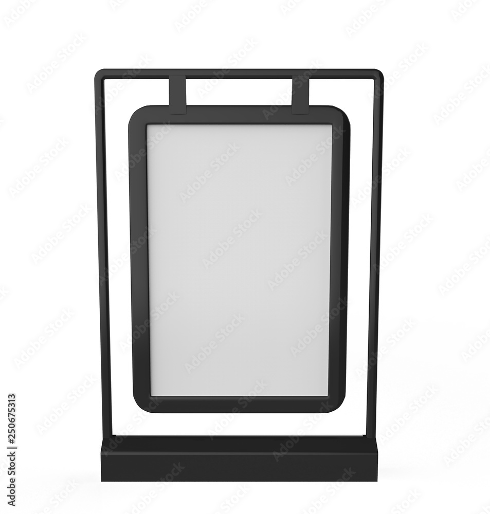 pavement sign outdoor advertising board double sided isolated on white background. 3d illustration pavement sign outdoor advertising board double sided isolated on white background. 3d illustration