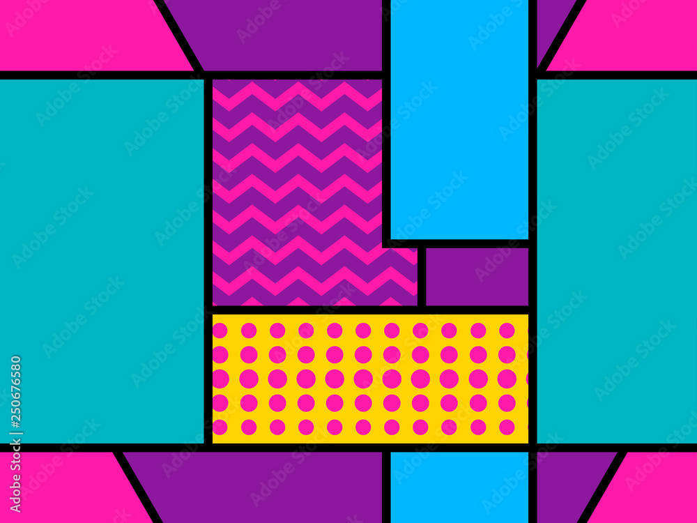 Geometric seamless pattern in the memphis style of the 80s. Dots and dotted lines. Elements of style Bauhaus. Vector illustration Geometric seamless pattern in the memphis style of the 80s. Dots and dotted lines. Elements of style Bauhaus. Vector illustration