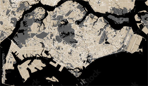 map of the city of Singapore, Republic of Singapore