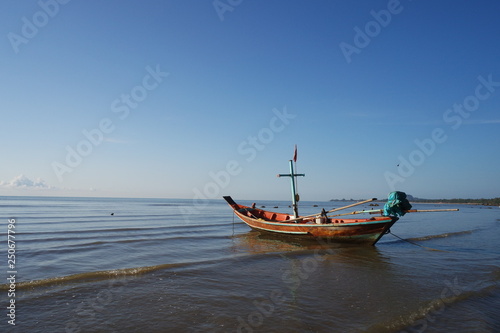 Boats Parking on the beach in Chumphon, Thailand