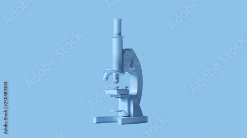 Blue Traditional Microscope 3d illustration 3d render