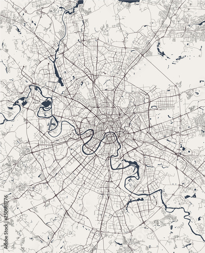 map of the city of Moscow, Russia