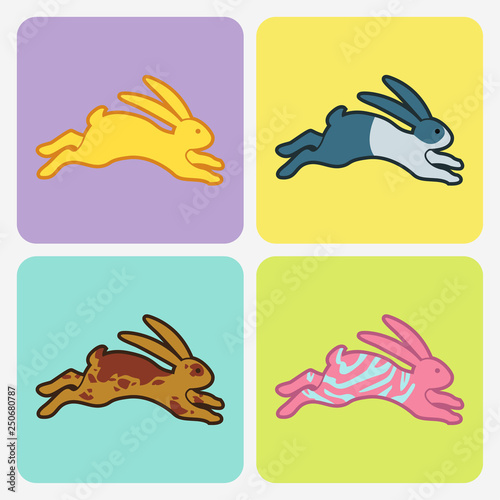 Jumping rabbit icons
