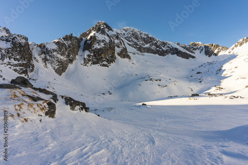 Kotlina Piatich Spisskych plies in winter. Tatra mountains. Slovakia.