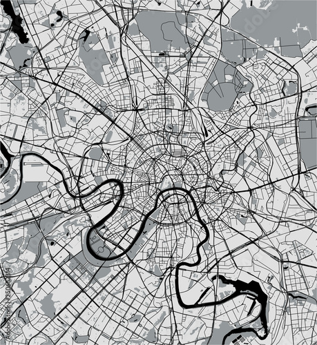 Canvas Print map of the city of Moscow, Russia