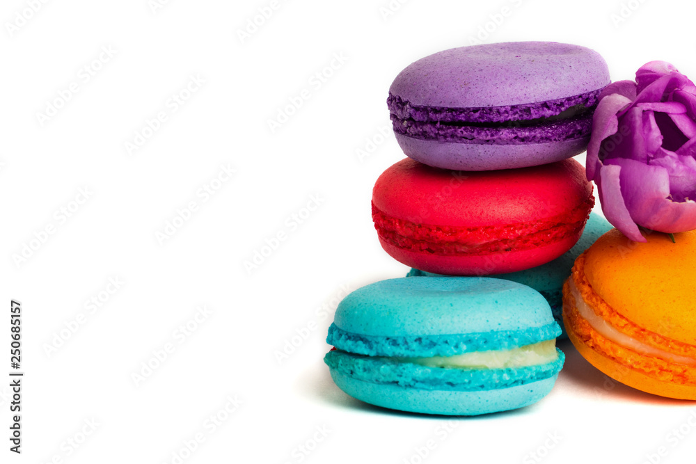 Cake macaron or macaroon isolated on white Cake macaron or macaroon isolated on white