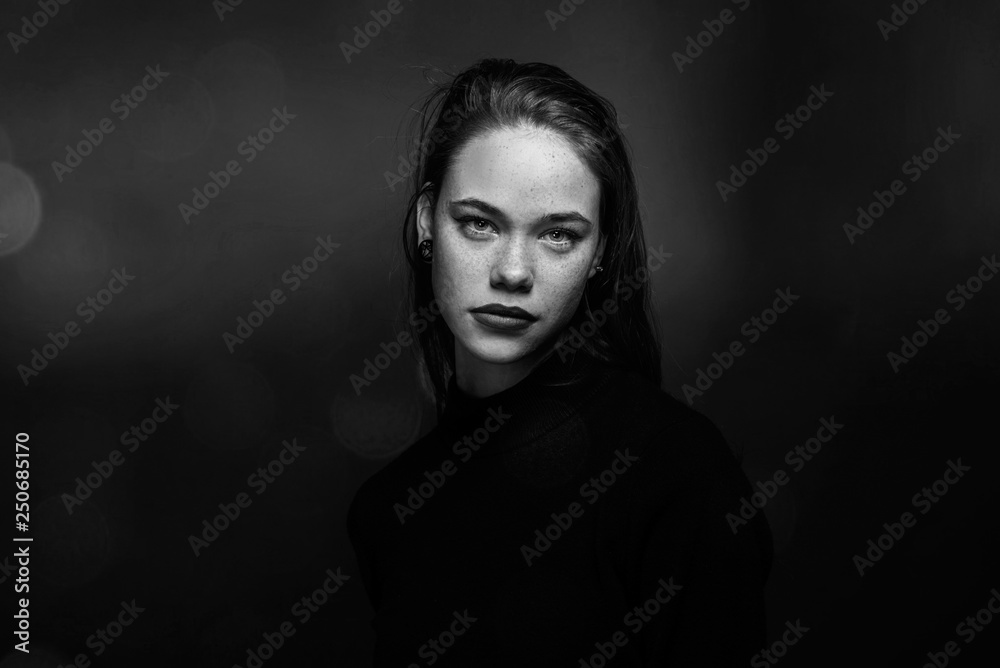 Beautiful natural freckle young girl with long red hair close up portrait Beautiful natural freckle young girl with long red hair close up portrait